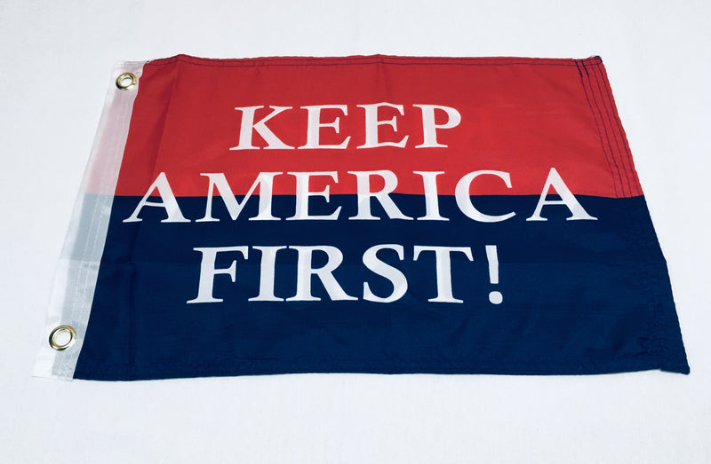 Keep America First KAF Double Sided Flag- 12''X18''  Rough Tex®