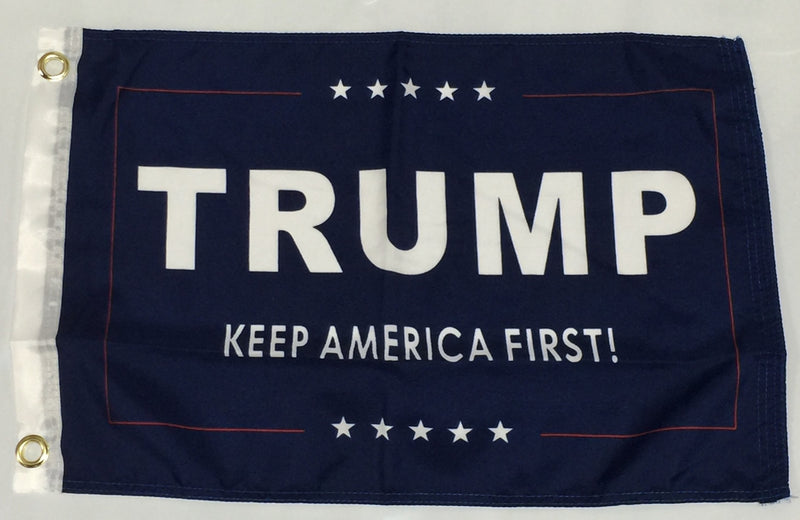 Trump Keep America First Blue - 12''X18'' Single Sided Flag