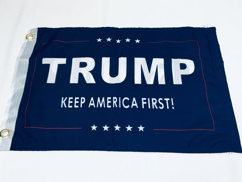 Trump Keep America First KAF Blue Double Sided Flag - 12''x18''  Rough Tex®