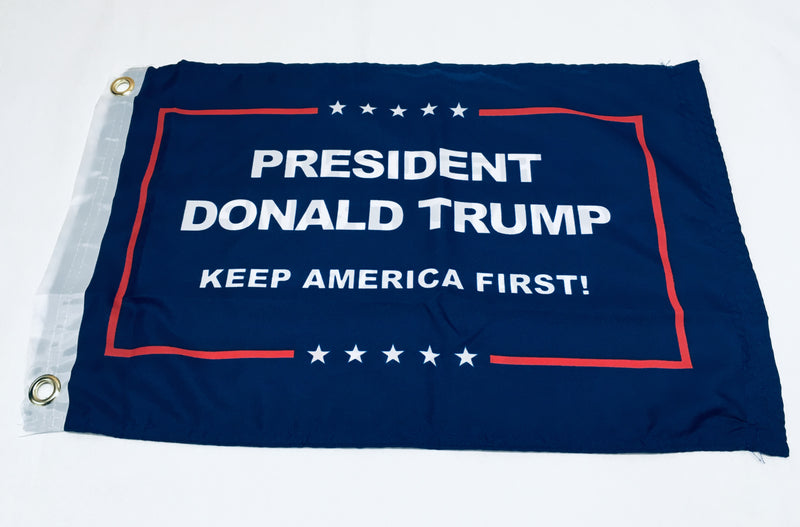 President Donald Trump Keep America First KAF Double Sided Flag- 12''X18''  Rough Tex®