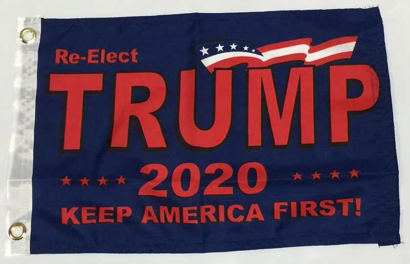 Re-Elect Trump 2020 Keep America First KAF Blue - 12''X18'' Single Sided Flag