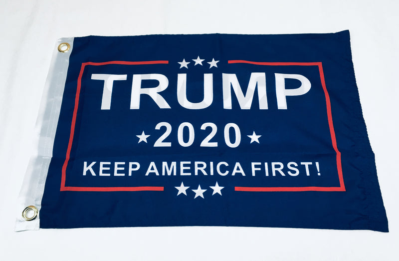 Trump 2020 Keep America First KAF Blue Flag- 12''x18'' Rough Tex®