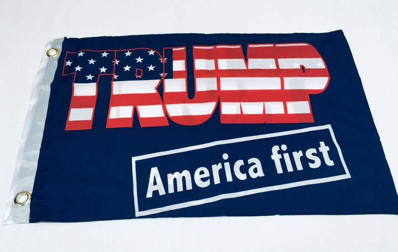 Trump America First Double Sided Flag- 12''x18'' Rough Tex®