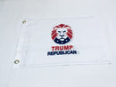 Trump Republican Lion White Double Sided Flag- 12''X18'' Rough Tex®