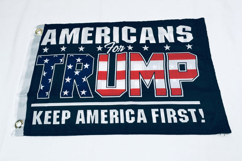Trump 2024 Keep America First! 45 Red 100D 12x18 Stick Flag 30" Bastón De Madera