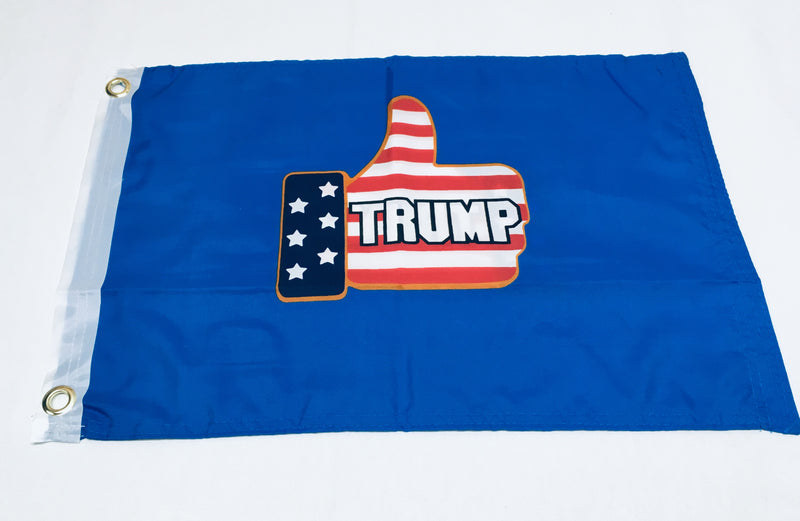 Thumbs Up Trump Double Sided Flag- 12''X18'' Rough Tex®