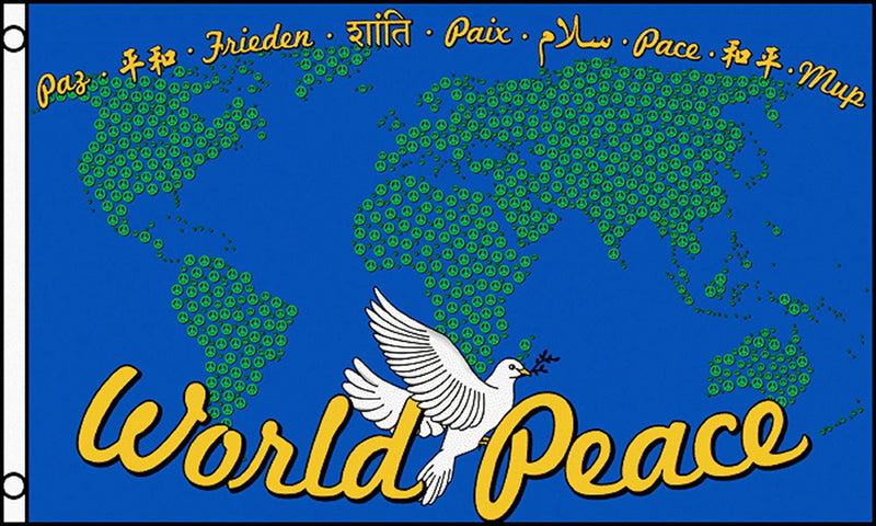 World Peace Dove Blue 3'X5' Flag Rough Tex® 100D