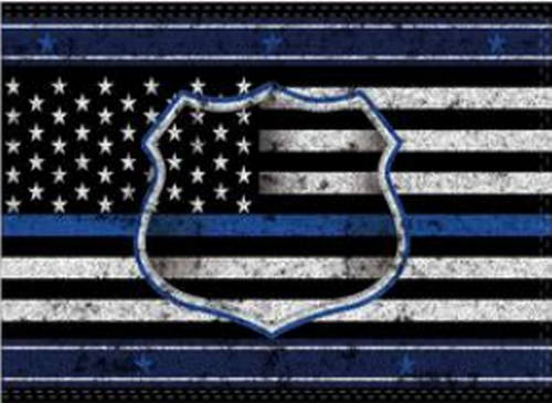 USA Police Badge 3'X5' Flag Rough Tex® 100D Thin Blue Line