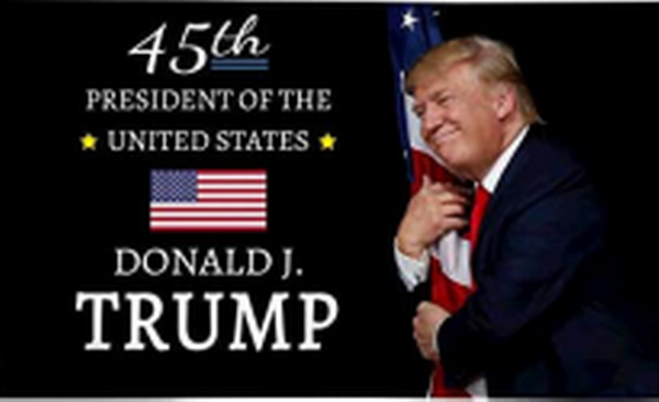 45th President Donald J. Trump Black Flag 3'X5' Rough Tex® 100D