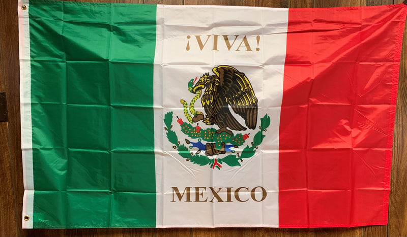 VIVA! MEXICO MEXICAN 3’X5’ 68D NYLON VIVA MEXICO FLAG