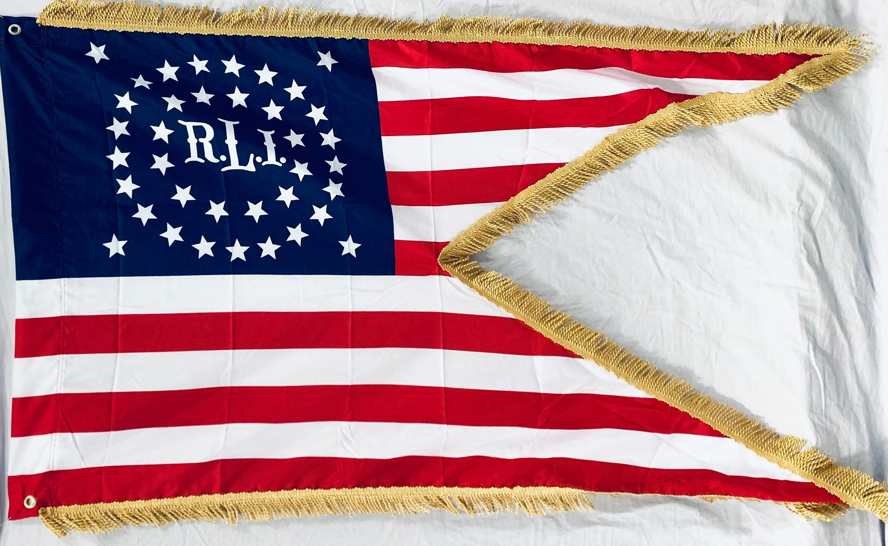 Rhode Island Union Cavalry with Gold Fringe 3'X5' Flag Rough Tex® 100D