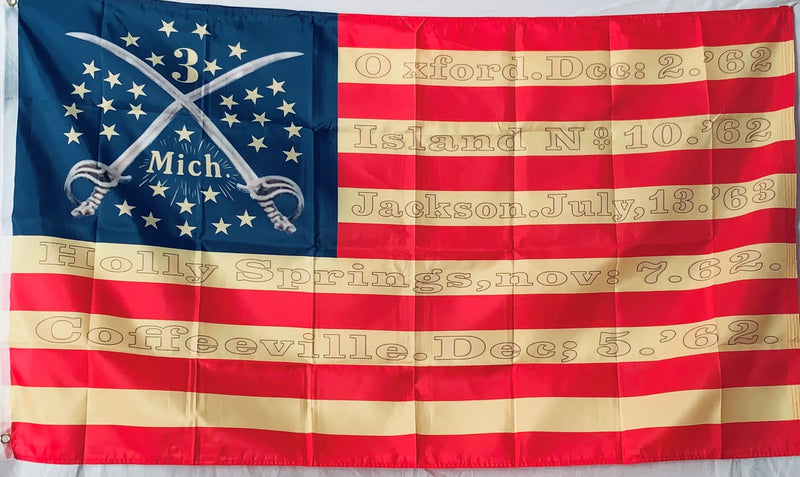 3rd Michigan Cavalry 3'X5' Flag Rough Tex® 100D Union American USA