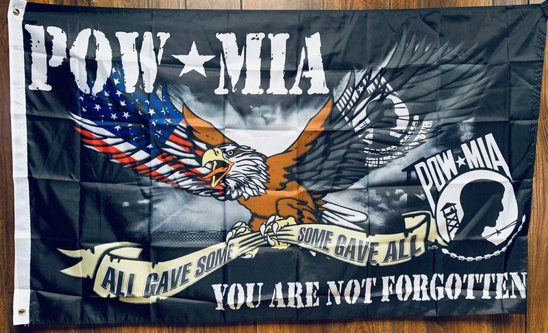 POW MIA You Are Not Forgotten USA Eagle 3'x5' Flag ROUGH TEX® 68D Nylon