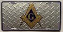 Masonic Silver Diamond Embossed License Plate