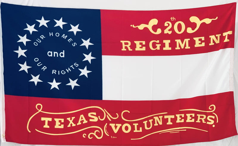 Texas 20th Regiment  Stars and Bars 3'X5' Flag Rough Tex® 100D