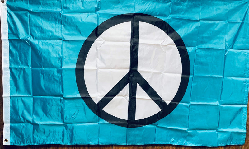 Teal Peace 3'x5' Flag ROUGH TEX® 68D Nylon