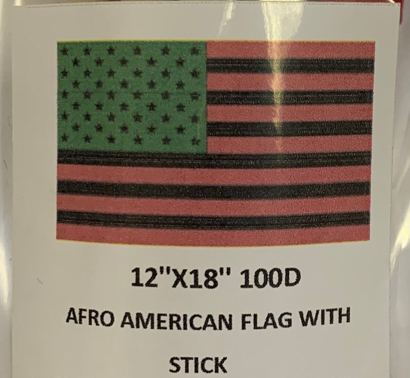 Afro American 12"X18" Stick Flags  - Rough Tex® 100D