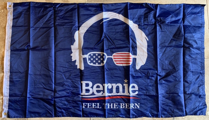 Bernie Sanders Feel The Bern Democratic Party Presidential Banner Blue Single-Sided Flag Banner 3'x5' Rough Tex® 68D Nylon