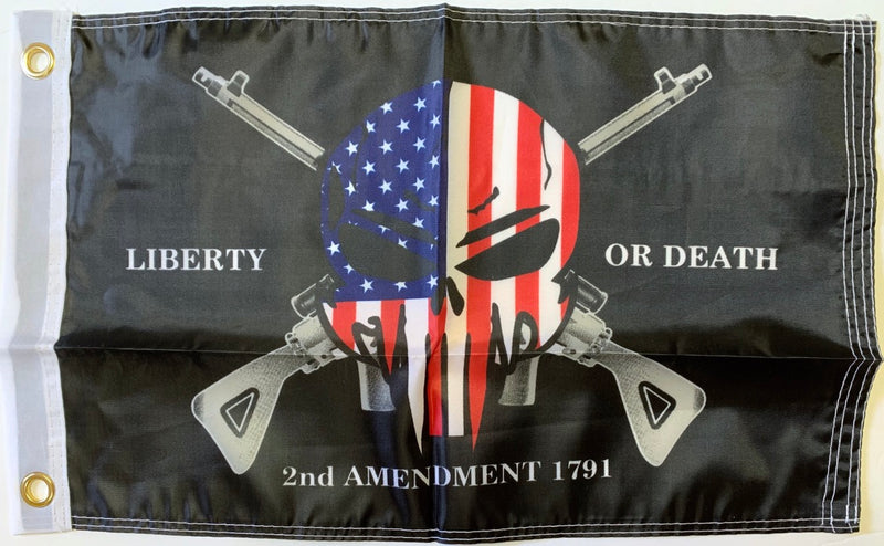 2nd Amendment Punisher 1791 12"X18" Flag Rough Tex® 150D Nylon With Grommets