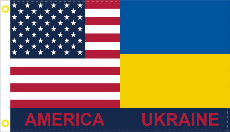 3'X5' America Ukraine Friendship Flag 100D Rough Tex ® USA Ukrainian