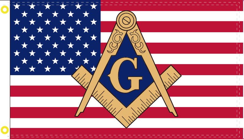 AMERICAN MASONIC EMBLEM OFFICIAL FLAG 3X5 USA