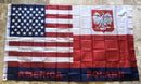 AMERICA POLAND FRIENDSHIP FLAG 150D NYLON PREMIUM UV PROTECTED WATER PROOF 3'X5' FLAGS ROUGH TEX