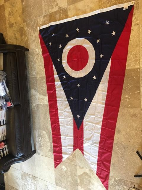 OHIO STATE FLAG 210D EMBROIDERED 2X3 OR 3X5