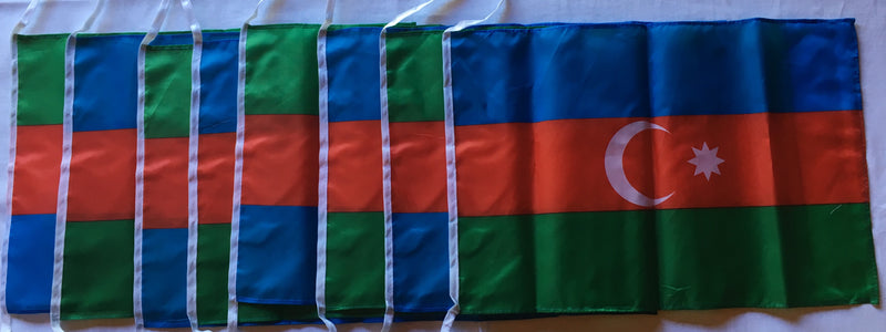 Azerbaijan 12' Foot Long Bunting String Flag - Rough Tex ®100D