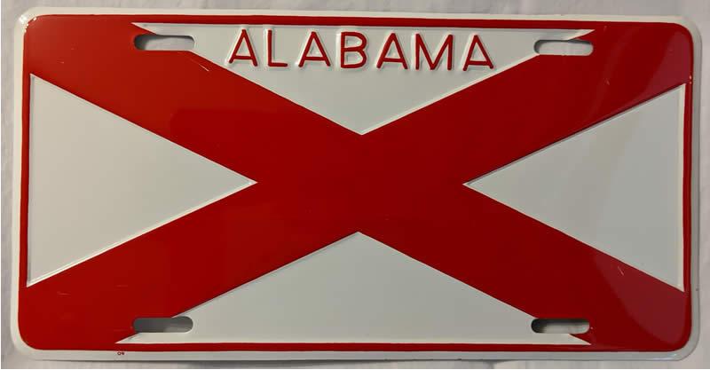 ALABAMA LICENSE PLATE BAMA OFFICIAL AL STATE FLAG TAG