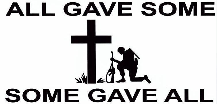 All Gave Some Some Gave All Soldier Kneeling Cross Bumper Sticker