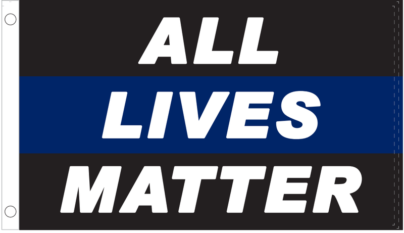 All Lives Matter Thin Blue Line 3'X5' Flag ROUGH TEX® 100D