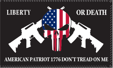 Liberty or Death American Patriot 1776 DTOM USA Punisher 3'X5' Flag Rough Tex® 100D