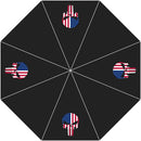 American Flag Patriot Golf Umbrella USA Punisher Black