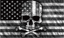 American Skull N Bones Black and White 3'X5' Flag Rough Tex® 100D