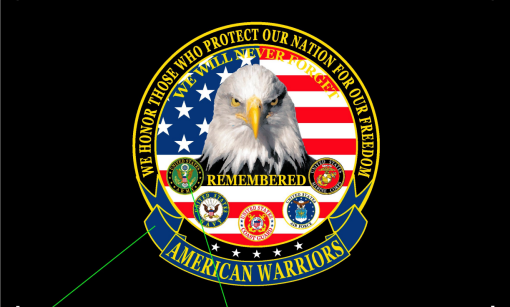 American Warriors Military 3'x5' Flag ROUGH TEX® 68D Nylon