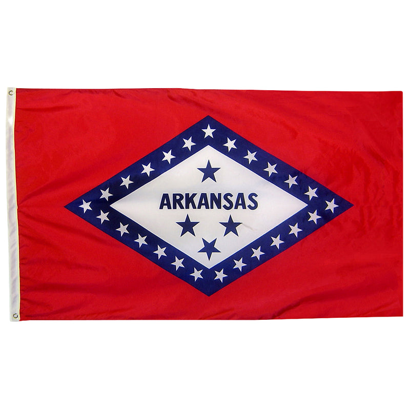 Arkansas 3'x5' Embroidered Flag ROUGH TEX® 600D Oxford Nylon