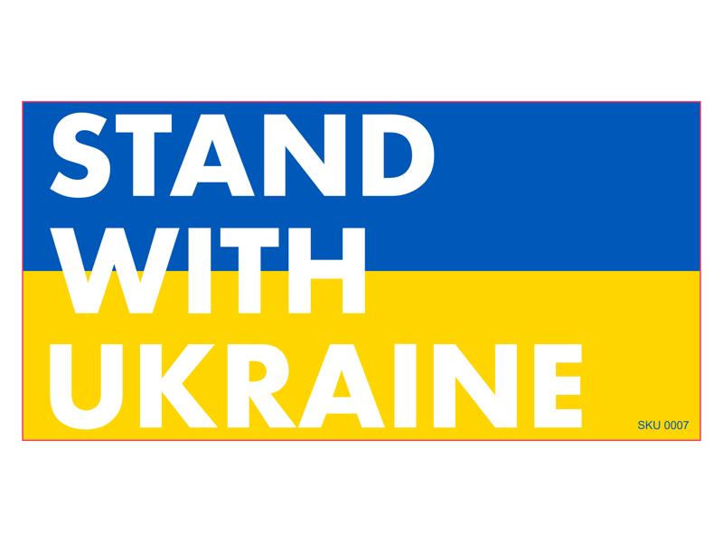 Stand With Ukraine Official Flag Bumper Sticker Made in USA