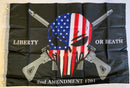 Liberty Or Death 2nd Amendment 1791 Punisher Flag 2'X3' Rough Tex® 68D Nylon