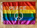 Rainbow Peace Sign Pride 3'x5' 100D Flag Rough Tex ®
