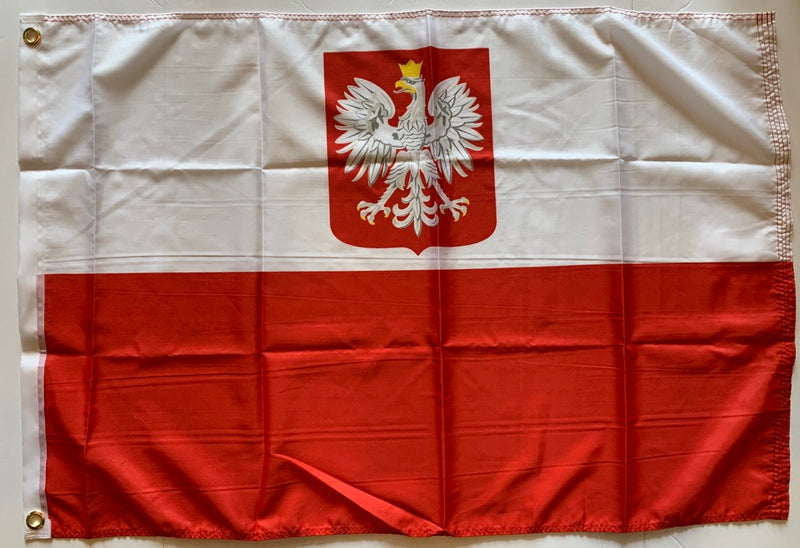 Old Poland With Coat Of Arms Flag 2'x3'- Rough Tex® 100D