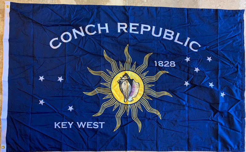 Key West Conch Republic 1828 3'X5' Double Sided Flag Rough Tex® 100D