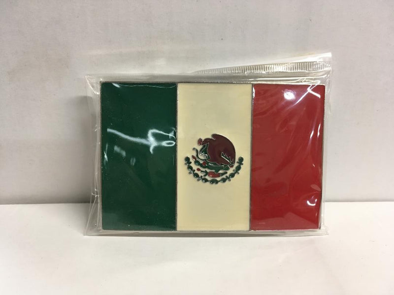 MEXICAN FLAG BELT BUCKLE MEXICO