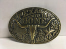 TEXAS TO THE BONE BELT BUCKLE LONGHORN OVAL
