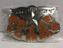 LONE STAR ORANGE TEXAS BELT BUCKLE