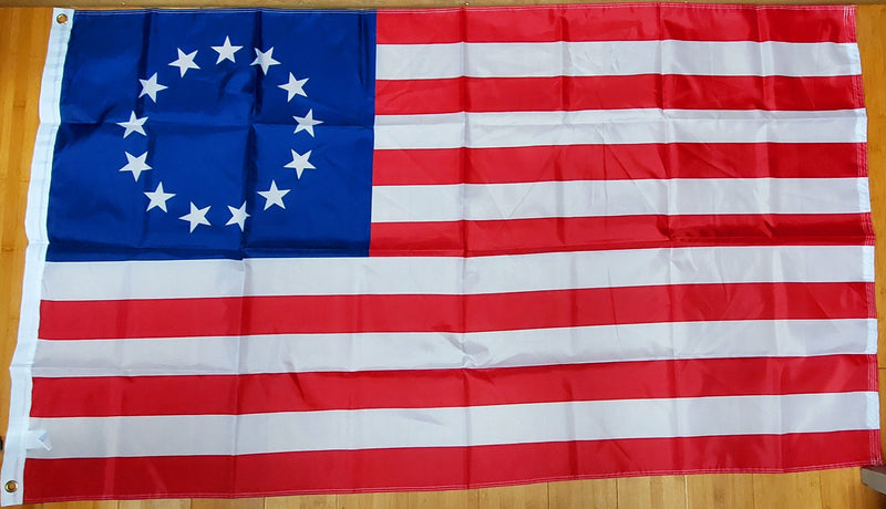 Bandiera Betsy Ross 13 Stelle 3x5 Piedi | Rivoluzione Americana 1776, Con Occhielli