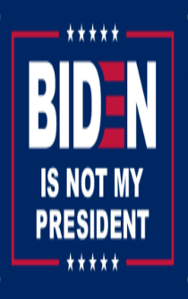 Biden Is Not My President Navy Blue 12''x18'' Nylon Stick Flags Rough Tex ®68D