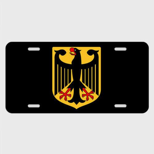 Black Germany Auto Tag Heritage State Eagle Official Government Embossed License Plate