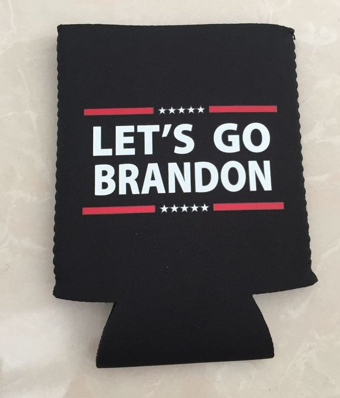 Let's Go Brandon Blue Can Holders Wholesale Pack of 12 (Neoprene Rough Tex) TRUMP Dozen Koozies