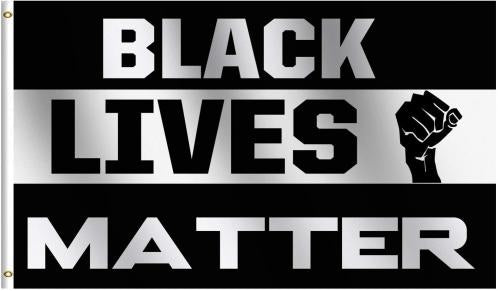 Black Lives Matter Fist 12"x18" Double Sided Flag With Grommets ROUGH TEX® 100D