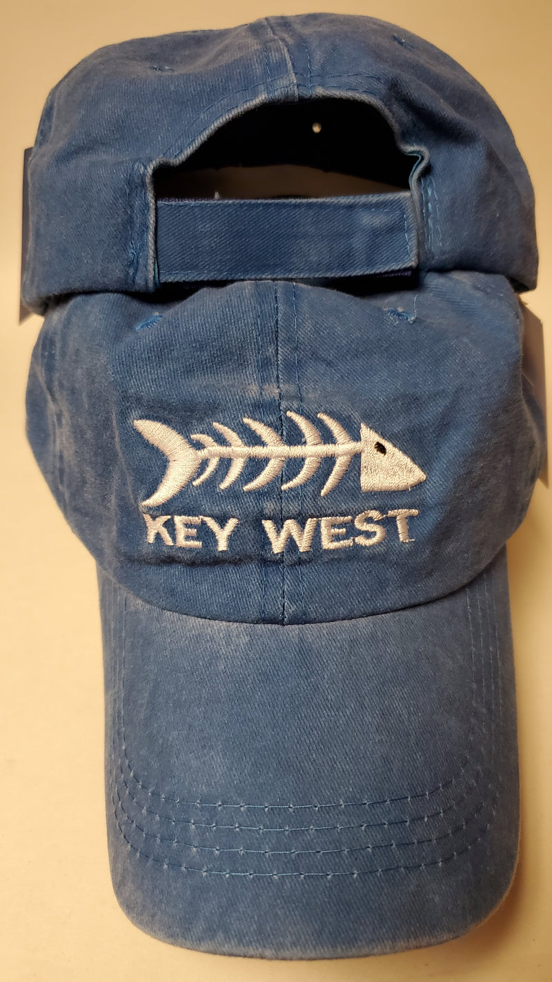 Key West Blue Washed Fishbones - Cap